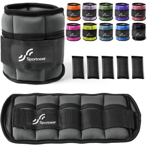Sportneer Adjustable Ankle Weights, 2-10 lb per Pair, Removable Weights