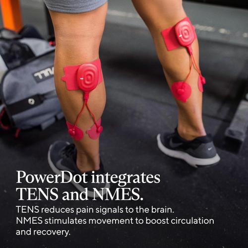 PowerDot Therabody 2.0 Duo - Stim TENS Unit for Pain Relief - Bluetooth Electrical Muscle Stimulation Device, 2 Smart Wireless NMES & TENS Pods for Muscle Pain, PMS and Menstrual Period Cramps (Red)