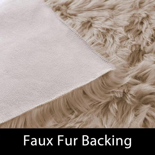 Latepis Fuzzy Circle Rugs for Living Room Beige Round Rug 10ft Washable Shag Rug Fluffy Boho Rug Faux Sheepskin Fur Rug for Bedroom Large Room Carpet Home Decor