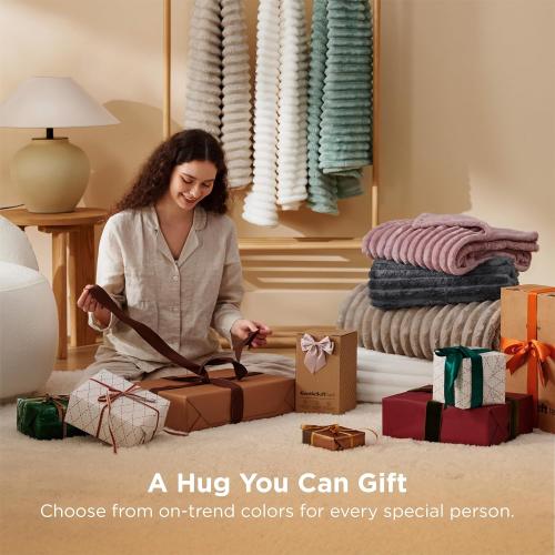 Bedsure GentleSoft Grey California King Size Blanket for Bed - Cozy Soft Blankets for Women, Cute Large Throws for Girls, 102x96 Inches