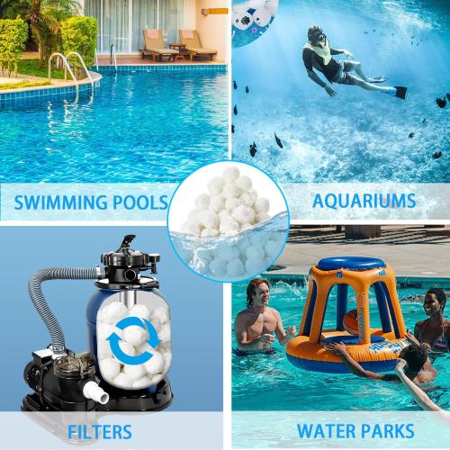 5 Lbs Pool Filter Balls for Sand Filter, Reusable Eco-Friendly Pool Filter Balls (Equals 155 lbs Pool Filter Sand) with Wash Bag, Filter Balls for Swimming Pools, for Aquarium Tank & Filter Pumps