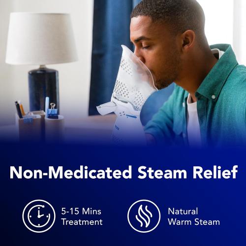 Vicks Sinus Inhaler - Non-Medicated Steam Relief for Allergies, Congestion, Cough & Colds, Vocal Steamer, Soothes Nasal & Throat Passages, Works with VapoPads (1 Included)