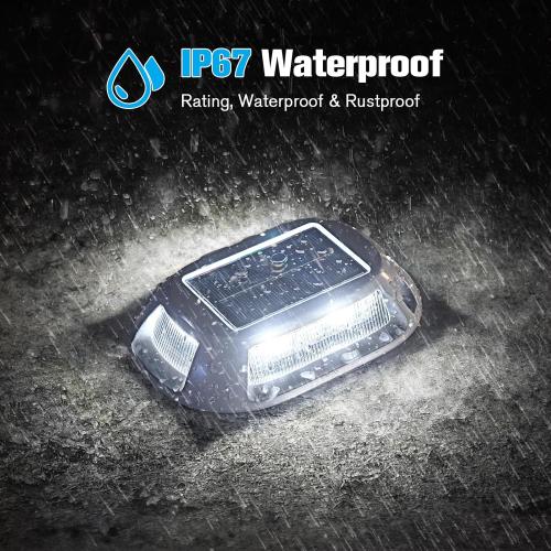 VOLISUN Solar Driveway Lights Dock Deck Lights 12 Pack,9 Colors in 1 Led IP67 Waterproof Outdoor Warning Step Lights for Driveway Sidewalk Pathway RGB