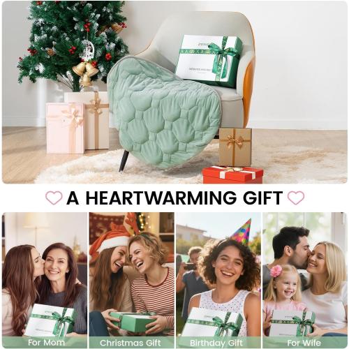 immtree Weighted Heating Pad for Period Cramps, 29 x 24 Extra Large Electric Heated Pads 5 lbs, Back Shoulder Knee Abdomen Pain Relief, Soft Warm Heavy Lap Blanket, Christmas Gifts, Grey Green