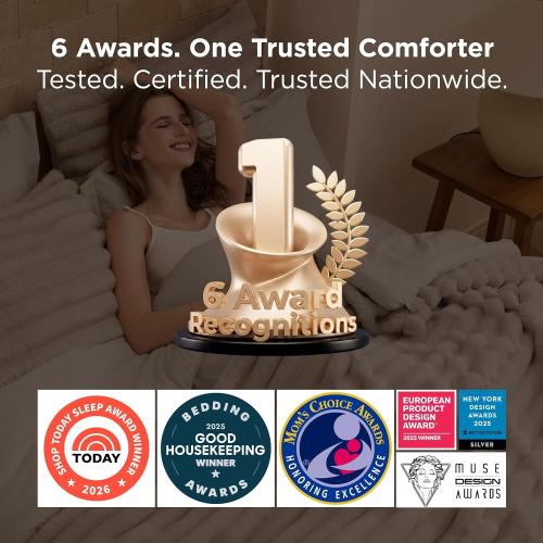 Bedsure Gentlesoft™ 2-in-1 King Size Comforter Detachable Fluffy Blanket, Beige Bedding for All Season Use, Detachable Design for Space Saving