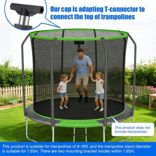 2 Sets Trampoline Replacement Poles, Universal Enclosure Pole Trampoline Net Poles Fits 8-16FT Frame with Poles Up to 1.65/4CM OD, 2 Mounting Hardware Kits & Safety Foam Sleeves