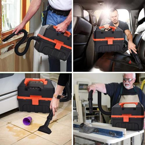 LIGO 20V Cordless Shop Vac Wet and Dry, 2.64 Gallon, Handheld, 3 in 1 with Blowing Includes 4.0 Ah Battery, Rewashable HEPA, Foam Filters and Charger for Workshop, Home, Pet