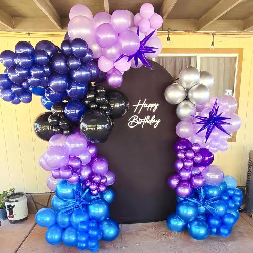 9Pcs Dark Purple Star Balloons, Large Explosion Star Foil Balloons, Metallic Purple Mylar Spike Balloon for Birthday Wedding Anniversary New Year Christmas Graduation Party,3 Pcs 27Inch & 6 Pcs 22Inch