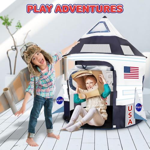 ArtCreativity Kids Tent Indoor Pop up Play Tent for Kids, Outer Space Party Decorations & Space Toys for Ages 4-12 Indoor & Outdoor Playhouse, Spaceship Playhouse for Birthday Party Decoration