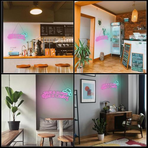 Save A Horse Ride A Cowboy Neon sign Led Signs for Wall Decor with Adjustable Brightness, USB Powered, Ideal for Bedroom, Home Bar, Club, Hotel, and Party Decor