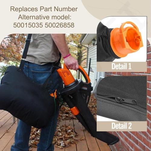 50026858 Trivac Leaf Collection Bag WGBAG500 Compatible with Worx WG502 WG508 WG505 WG509 WG500 WG501 Leaf Blower. Replacement Leaf Blower Vacuum Vac Shoulder Bag