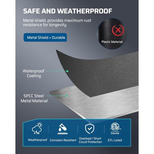 DEWENWILS 300W Low Voltage Landscape Transformer, Outdoor Weatherproof Transformer with Timer and Photocell Sensor, 120V AC to 12V/12V AC for LED Lighting, Spotlight, Pathway Light, ETL Listed