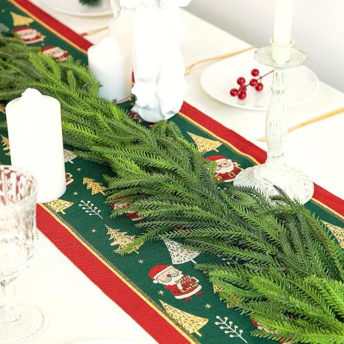6 Ft Christmas Norfolk Pine Garland, Dense Norfolk Pine Realistic Touch Garland, Artificial Pine Greenery Garlands for Christmas Holiday Mantle Fireplace Table Home Decor