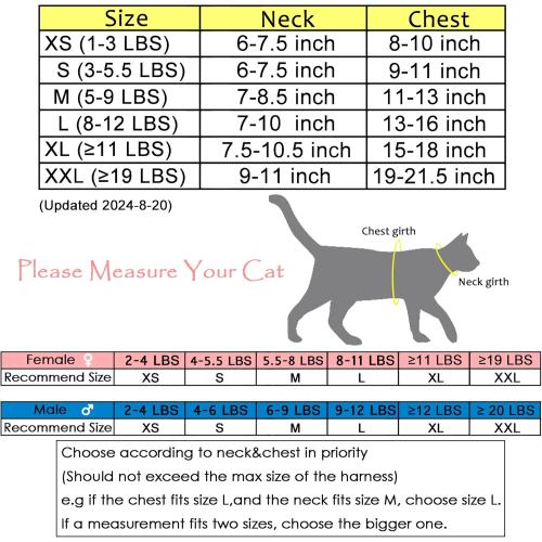 Tactical Cat Harness and Leash for Walking Escape Proof, Adjustable Cat Walking Jackets, Padded Stylish Cat Vest, Khaki, X-Large