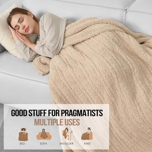 ESTINGO Full Size Heated Blanket, Heating Blanket Full Size with 6 Heating Levels & 1-10 Hours Adjustable Timer, Full Body Warming Sherpa Fast Heating for Bedding, 72X84, Milk Coffee