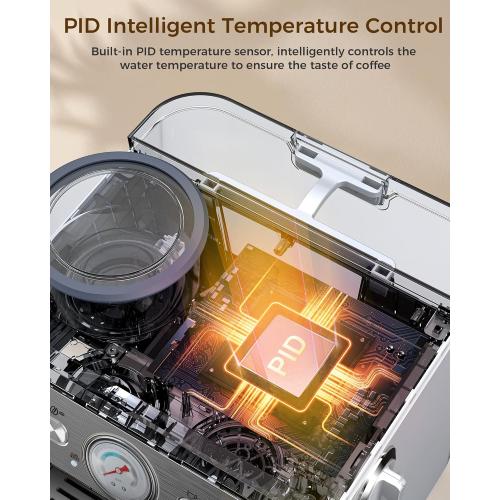 (2025 Upgrade)20 Bar Espresso Machine with Grinder & Milk Frother Steam Wand, Tamping Tools, Expresso Coffee Machines 58mm Commercial Espresso Maker for Home or Café, Perfect for latte, Cappuccino