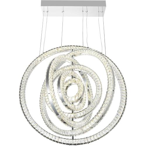 CWI Lighting Celina Contemporary Metal LED Fixture Chandelier in Chrome