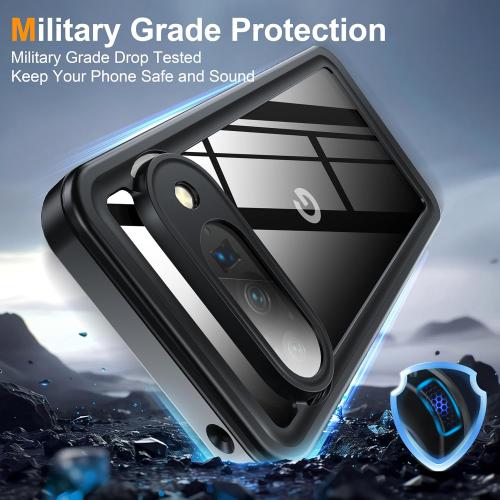 ANTSHARE for Google Pixel 10 Case IP68 Waterproof Case, Black | [Built-in Screen/Camera Protector], 360 Full Body Sealed Protective Shockproof Front and Back Cover for Pixel 10