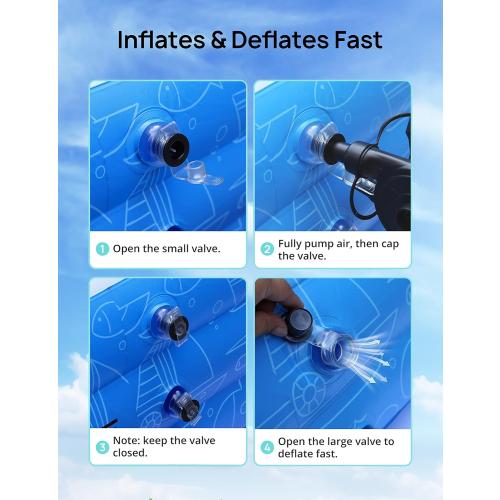 Large Inflatable Swimming Pool with Canopy, 150” x 70” x 20” Full-Sized Inflatable Pool for Kids & Adults, Kiddie Pool with Sun Shade, Blow Up Pool for Backyard, Garden, Age 3 , Blue