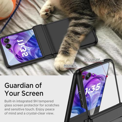 Miimall Slim Case for Motorola Razr  Plus 2024 with Screen Protector, Hinge Cover, Wireless Charging Bumper Case for Razr 50 Ultra
