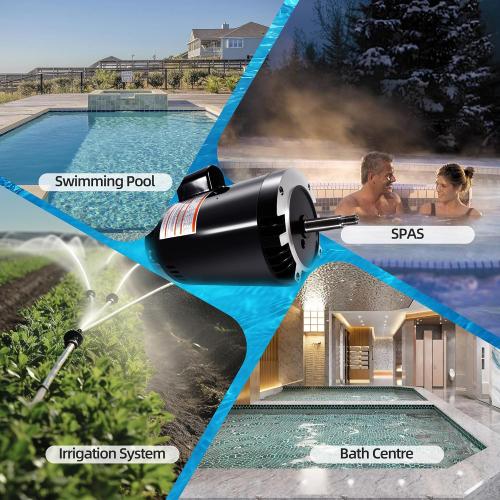 B127 Pool Motor 3/4 HP, 3450 RPM, 1 Speed, 230/115 Volts, 6.0/12.0 Amps, 1.5 Service Factor, 56J Frame, PSC, ODP Enclosure, C-Face