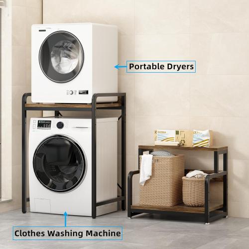 3-Tier Bathroom Room Shelf Washing Machine Storage Utility Rack Over The Toilet Washer Dryer Storage Bathroom Organizer Rack Space Saving Shelving Units Clothes Dryers Shelf