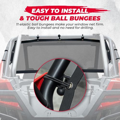 KEMIMOTO Rear Window Net Compatible with 2020-2025 Polaris RZR PRO XP/Pro R/Turbo R Rear Windshield, Airflow UTV Soft Rear Window Shields Against Debris 5 Min Installation Mesh Net