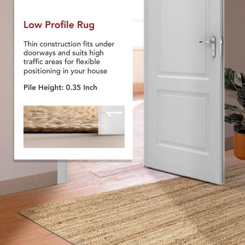 nuLOOM  3' Round Rigo Jute Hand Woven Area Rug, Natural, Solid Farmhouse Design, Natural Fiber, For Bedroom, Living Room, Dining Room, Hallway, Office, Kitchen, Entryway