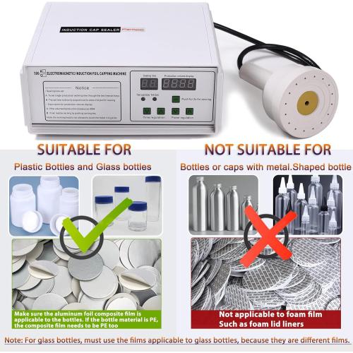 Bottle Cap Sealer, Induction Heat Sealer For Plastic, Glass Bottles 20-100mm 110v