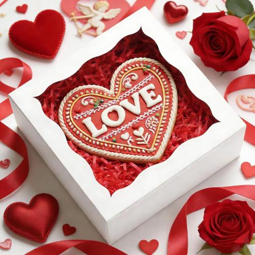 100pcs 5x5x2.5 Inch Cookie Boxes with window Bakery Boxes Dessert Treat Box Chocolate Covered Strawberries Box for Wedding Party Birthday