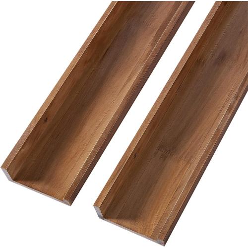 AZSKY 48 Inch Floating Wall Ledge Bookshelf Light Walnut Kids Book Trophy and Family Picture Photo Frames Display Shelves Wall Mounted a Set of 2