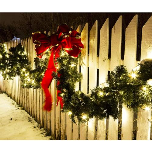 Prelit Christmas 9 Ft Battery Operated Garland with 50 LED Lights - Lighted Xmas Mantel Decor