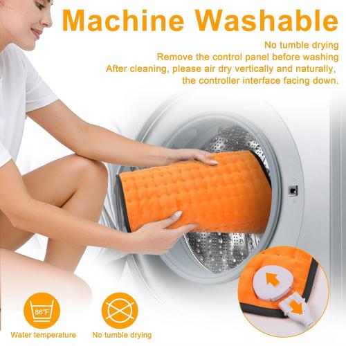 Deepsoon Heating Pad,Electric Heating Pads for Back,Neck,Abdomen,Moist Heating Pad for Shoulder,Knee,Arms,Legs,Dry/Moist Heat & Auto Shut Off,Christmas Gifts for Men and Women,Orange Black,24x12 Inch