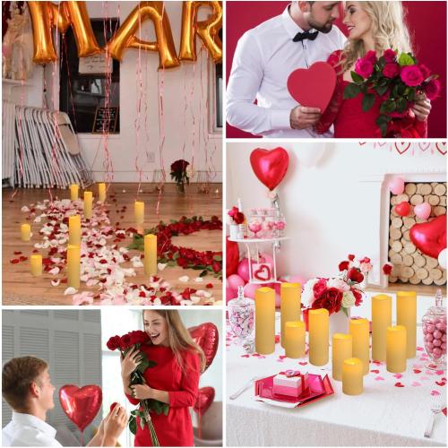Set of 48 Pack Flameless Candles with Remote & 24H Timer - Waterproof Battery Operated Decorative Candles,3 Sizes(4 5 6 inch) for Home Decor, Wedding, Christmas, Party (Warm White)