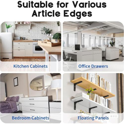 Cabinet Protector Edge Guard (Pack of 6), 17.7 Clear PVC Cabinet Edge Protectors for 3/4 Thick Kitchen Cabinets Doors – Slip-On No-Tool Sliding Installation