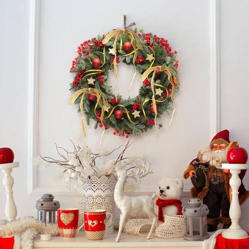 24Pcs Christmas Bows 5 x 7 Inch Velvet Bows for Christmas Tree 3/8 Inch Wide Christmas Tree Bows Vintage Velvet Ribbon (Khaki)