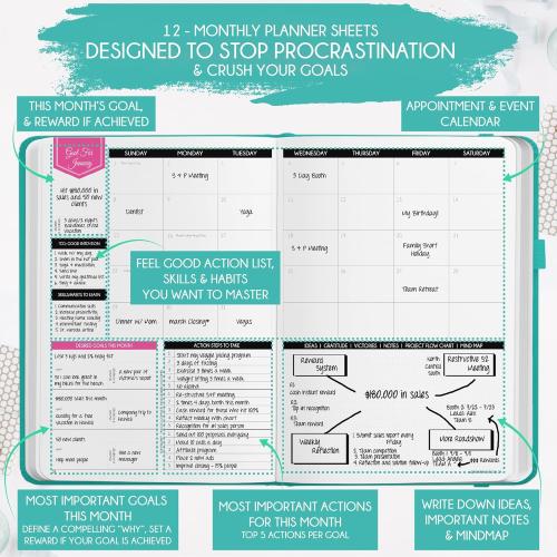 Deluxe 2026 Planner Weekly and Monthly | Law of Attraction Planner with Productivity App | 12-Month for Productivity, Gratitude & Goal Setting | Includes Foldable Vision Board, Gift Box & Stickers