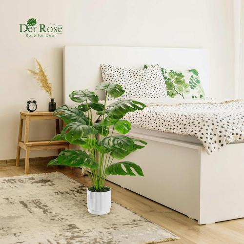 Der Rose 28 Fake Plants Large Artificial Monstera Faux Potted Plants Indoor Tall for Outdoor Living Room House Floor Front Porch Tree Decor
