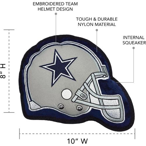 The 1st Ever Tough but Smooth Dog Toy NFL Dallas Cowboys Football Helmet Tough Pet Toy. A Premium Quality Doggie Toy with Built-in Squeaker. Sports Fans Favorite Chew Toy
