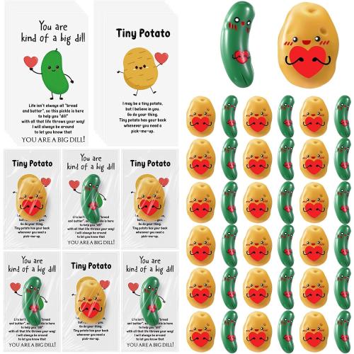 Huwena 20 Sets Employee Appreciation Gift Positive Tiny Potato Pickle Bulk