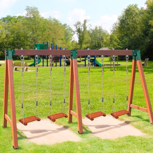 BeneLabel A-Frame Middle Swing Set Brackets, Heavy Duty Steel Swing Set Hardware with Mounting Hardware, DIY Swing Set Bracket Swing Set Kit for 2 (4x4) Legs & 1 (4x6) Beam, Green