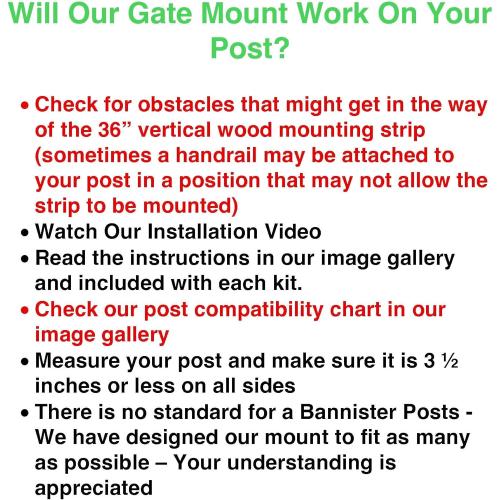 Safety Innovations No Hole Stairway Baby Gate Mounting Kit - Fits Posts from 2 3/4 inches to 3 1/2 inches Wide with Square or Round Tops - No Adhesives On Or Screws in Your Posts, (1-Pack)