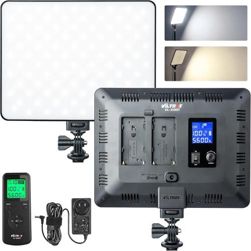 VILTROX VL-200T Bi-Color Dimmable LED Video Light with Remote Wireless Control,Ultra Thin 3300-5600K CRI95  Studio Photography Panel for Photography TikTok YouTube Twitch Live Streaming Zoom Meeting