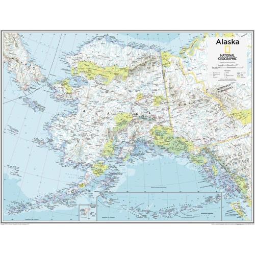 National Geographic: Alaska Wall Map - 28 x 22 inches - Paper Rolled