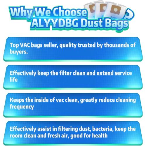 Micro Shop Vac Bags 1-1.5 Gallon by ALYYDBG, Type A - 90667 9066700 9066733 Disposable Vacuum Cleaner Collection Filter Bag 5 PCS