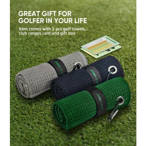 Pro Golf Towel Microfiber Golf Towel for Golf Bags (16 X 16) with Hook, Loop Fastener and Gift Box, Essentials Golf Accessories for Men, Golf Gifts for Men/Women