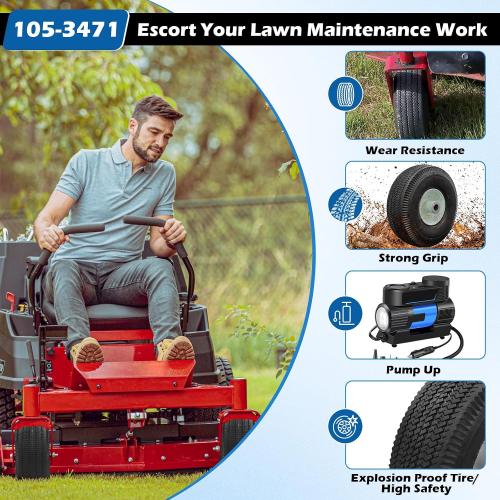 105-3471 Front Wheel and Tire Assembly Replacement for Toro TimeCutter Z 4.10/3.50-4/Exmark Quest Z-Turn Riding Mower(1 Pack)