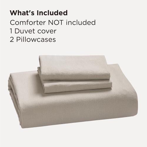 Light Khaki Bedsure Linen Duvet Cover California King - Linen Cotton Blend Bedding Set, Soft & Cozy, 3 Pieces, 1 Duvet Cover 104x98 and 2 Pillowcases, Light Khaki Color Cooling Bedding, Comforter Sold Separately