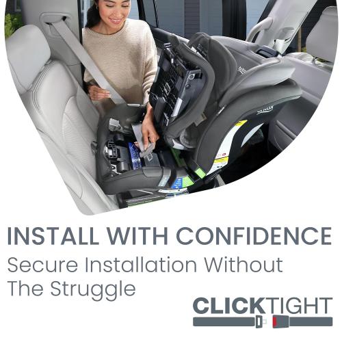 Britax Poplar Convertible Car Seat, 2-in-1 Car Seat with Slim 17-Inch Design, ClickTight Technology, Glacier Graphite