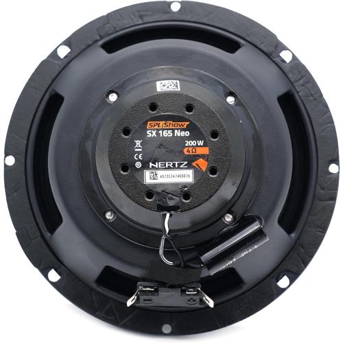 Black Pair of HERTZ SPL Show Series SX-165-NEO 6.5 Two-Way SPL Coaxial Speakers with Neo Magnets and UV/Waterproofing